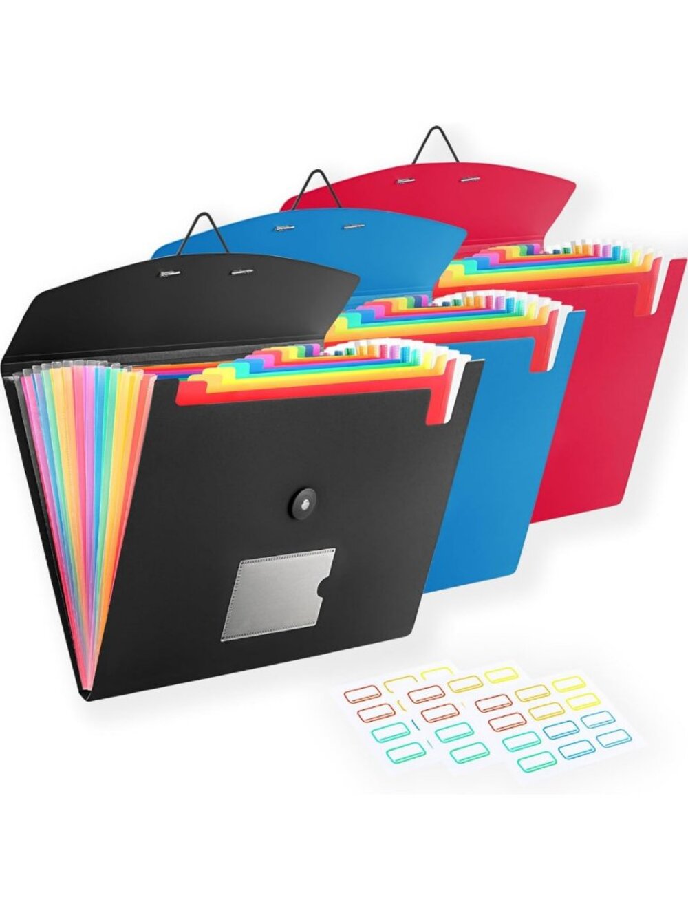 3-Pack Accordion File Organizer - 13 Pocket Expanding Folder for Home & Office